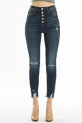 High Rise 5 Button Distressed Knee by Boutique 23