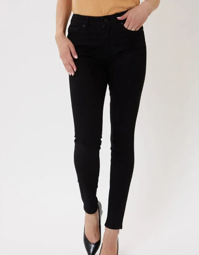 High Rise Basic Ankle Skinny Jeans - Black by Boutique 23