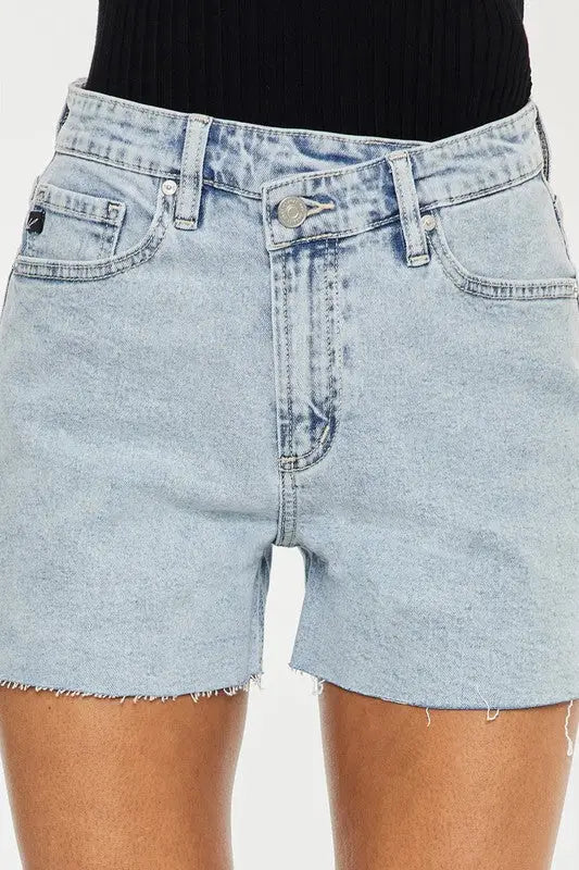 High Rise Crossover WB Shorts by Boutique 23