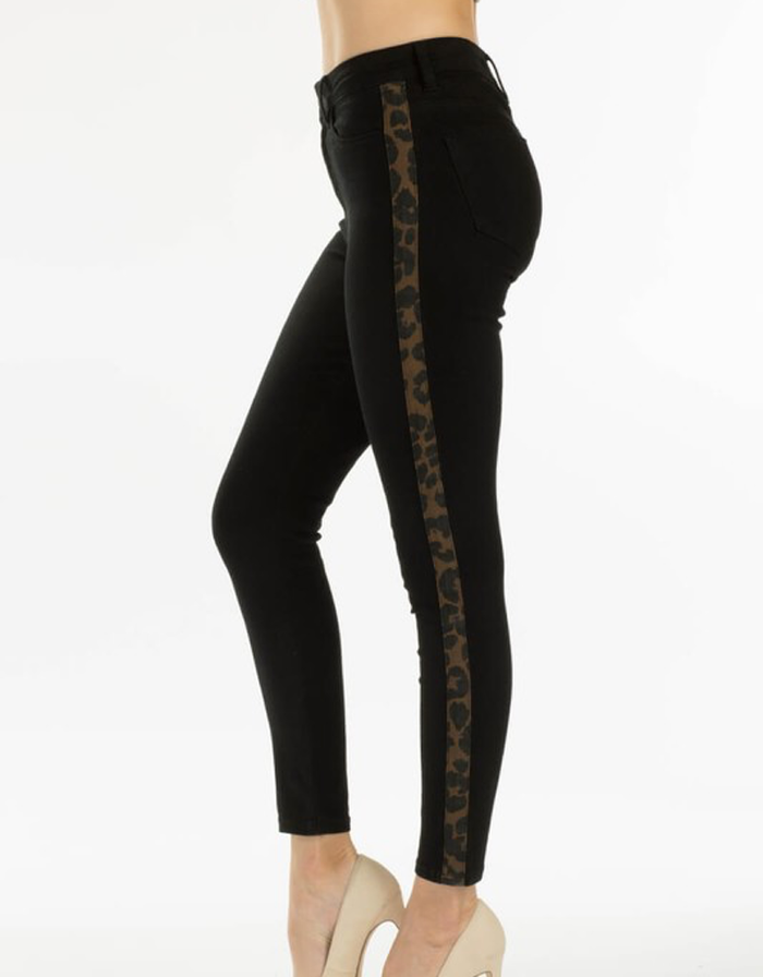 High Rise Leopard Striped Jean by Boutique 23