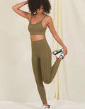 High Waisted Full Lenght Leggings - Dark Olive by Boutique 23