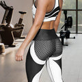 High-Waisted Honeycomb Design Ruched Workouts Fitness Yoga Gym Leggings Pants by DailySale