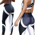 High-Waisted Honeycomb Design Ruched Workouts Fitness Yoga Gym Leggings Pants by DailySale