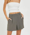 High Waisted Shorts - Dark Mink
