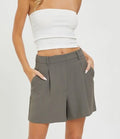 High Waisted Shorts - Dark Mink by Boutique 23