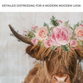Highland Cow Floral Wreath Painting Canvas Wall Art by Tailored Canvases