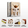 Highland Cow Reading Newspaper Canvas Wall Art by Tailored Canvases