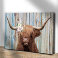 Highland Cow Rustic Painting Canvas Wall Art by Tailored Canvases