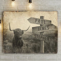 Highland Cow Rustic Sign by Tailored Canvases