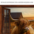 Highland Cow Window View Canvas Wall Art by Tailored Canvases