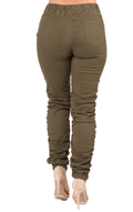 Olive Green Joggers: High Waisted Scrunch Pants by The House of Stylez