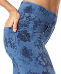 Hue Floral Denim Leggings, Size XS by Vanessa Jane