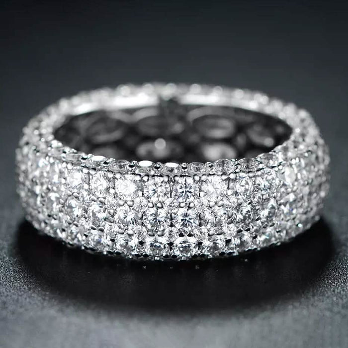 Hobart 18k White Gold Plated Seven Row Eternity Ring by DailySale