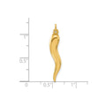 Hollow 3-D Italian Horn Pendant 14k Yellow Gold by Fine Color Jewels