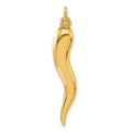 Hollow 3-D Italian Horn Pendant 14k Yellow Gold by Fine Color Jewels