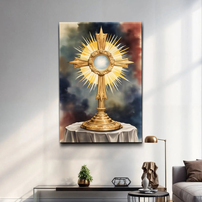 Holy Eucharist in Monstrance Faith Wall Art by Tailored Canvases