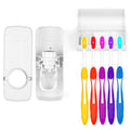 Home Automatic Toothpaste Dispenser + 5 Toothbrush Holder Set by DailySale