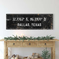 Home Coordinates Rustic Sign by Tailored Canvases