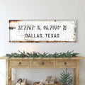 Home Coordinates Rustic Sign by Tailored Canvases