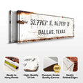 Home Coordinates Rustic Sign by Tailored Canvases