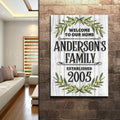 Home Established Sign by Tailored Canvases