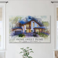 Home Sweet Home Watercolor Sign II by Tailored Canvases