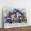 Home Sweet Home Watercolor Sign II by Tailored Canvases