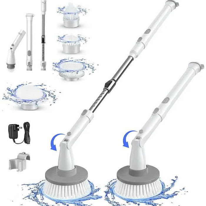 Homitt Cordless Electric Spin Scrubber with 4 Brush Heads & Extension Arm by DailySale