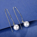 Hongye Big Natural Pearls Ear Line Super Long 925 Silver Drop Earrings by DailySale