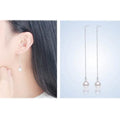 Hongye Big Natural Pearls Ear Line Super Long 925 Silver Drop Earrings by DailySale