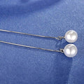 Hongye Big Natural Pearls Ear Line Super Long 925 Silver Drop Earrings by DailySale
