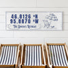 House Retreat Coordinates Sign