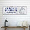 House Retreat Coordinates Sign by Tailored Canvases