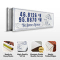 House Retreat Coordinates Sign by Tailored Canvases