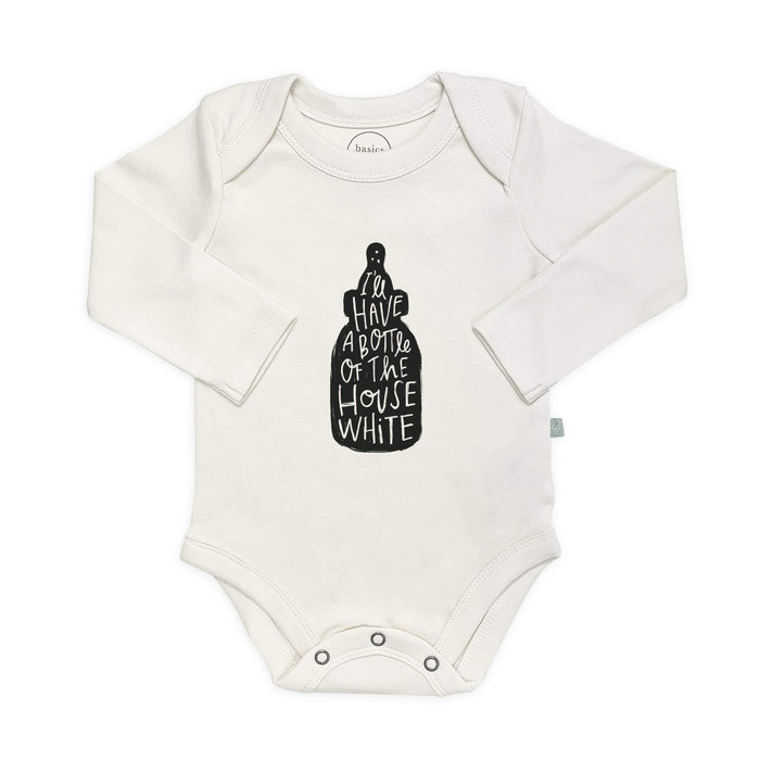 graphic bodysuit | house white (long sleeve) by Finn + Emma