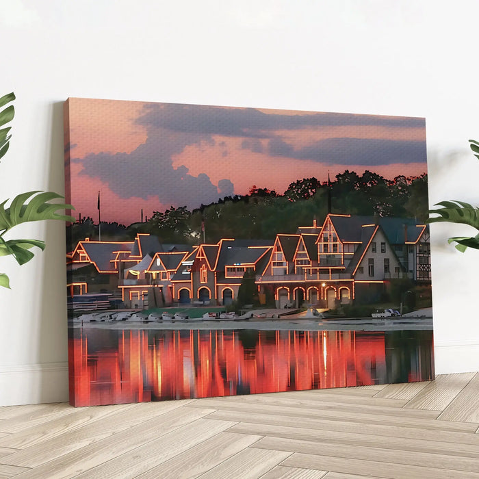 Houses Philadelphia Boathouse Row Canvas Wall Art by Tailored Canvases