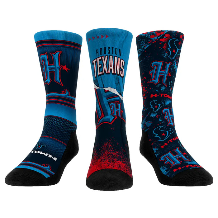 Houston Texans - H-Town 3-Pack by Rock 'Em Socks