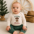 long sleeve graphic bodysuit | howdy gingerbread christmas by Finn + Emma