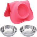 Hubulk 2 Stainless Steel Dog Bowl with No Spill Non-Skid Silicone Mat by DailySale