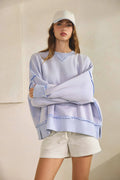 Hug Distressed Washed Sweatshirt Pullover by Boutique 23
