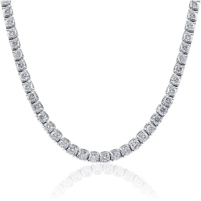 Huge 23 Ct TW Round Cut Natural Diamond Tennis Necklace 14K White Gold 18" by DailySale