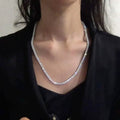 Huge 23 Ct TW Round Cut Natural Diamond Tennis Necklace 14K White Gold 18" by DailySale