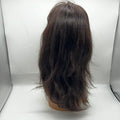 VIP Extensions Dark Brown Straight Human Hair Lace Front Wig, 18"