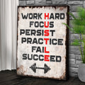 HUSTLE Motivational Portrait Sign II by Tailored Canvases