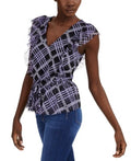 INC Tie-Hem Ruffle-Sleeve Top by Vanessa Jane
