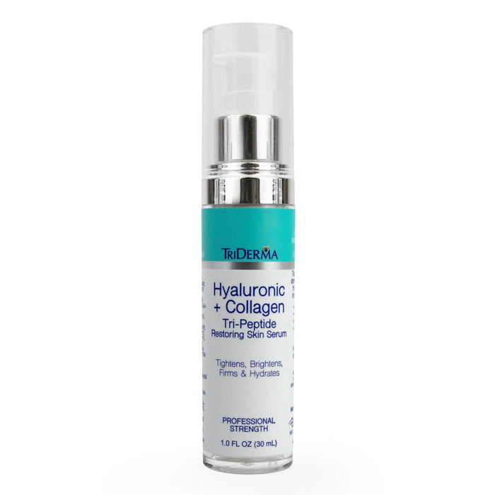 Hyaluronic Acid Face Serum with Collagen Peptides & 5% Niacinamide – Anti-Aging Serum for Fine Lines, Wrinkles & Firmness 1 oz by TriDerma MD