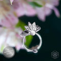 I Am Divinely Guided: 111 Angel Number Silver Lotus Ring by Conscious Items