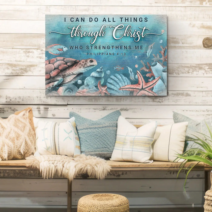 I Can Do All Things Through Christ Faith Sign V by Tailored Canvases