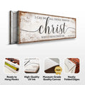 I Can Do All Things Through Christ Who Strengthens Me Faith Sign by Tailored Canvases