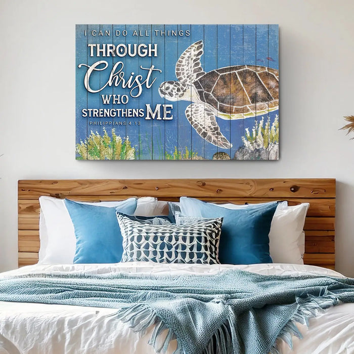 I Can Do All Things Through Christ Who Strengthens Me Faith Sign IV by Tailored Canvases
